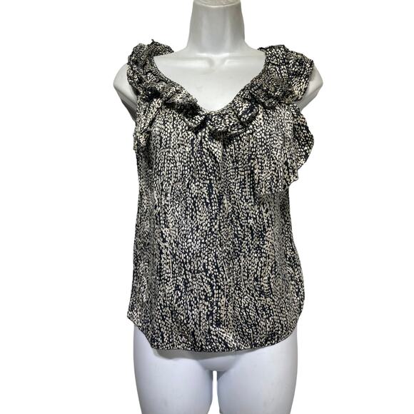 anthropologie leifsdottir silk sleeveless ruffle blouse Size 0 - Picture 1 of 5